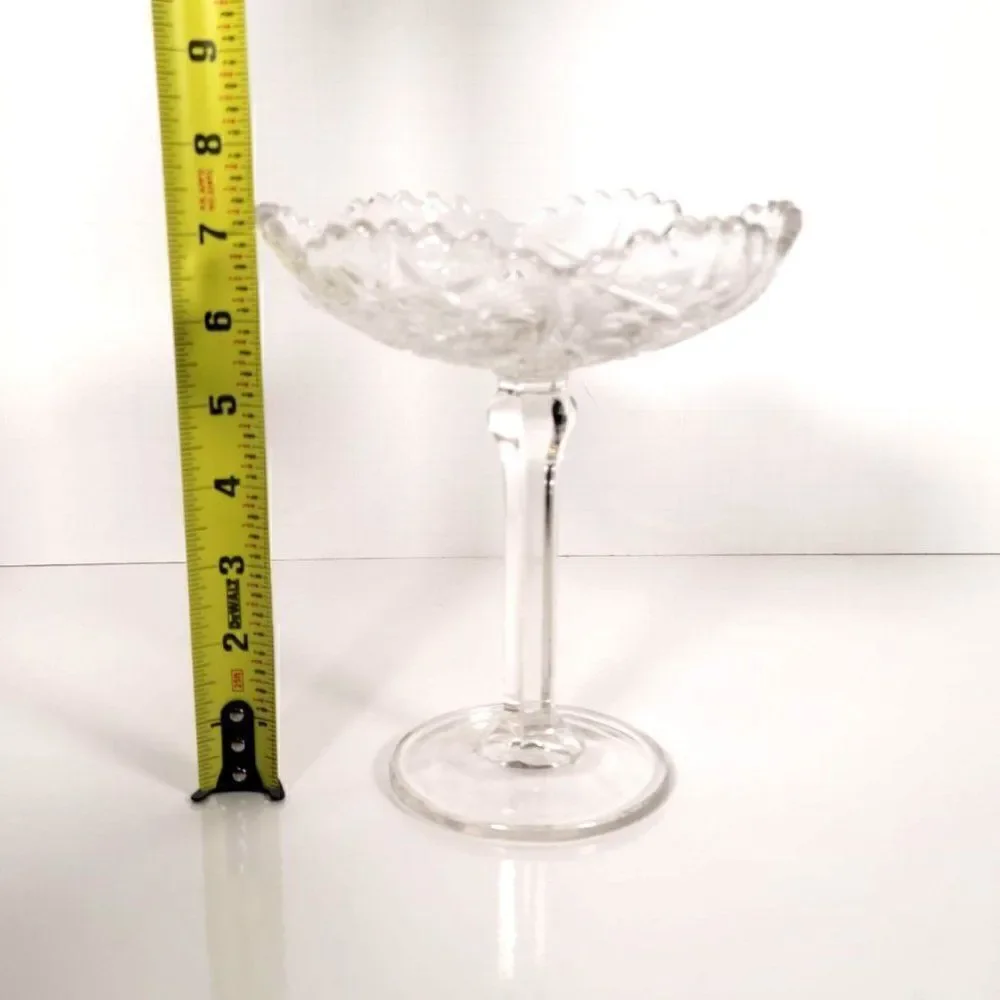 Vintage Tall Pressed Glass Candy Dish